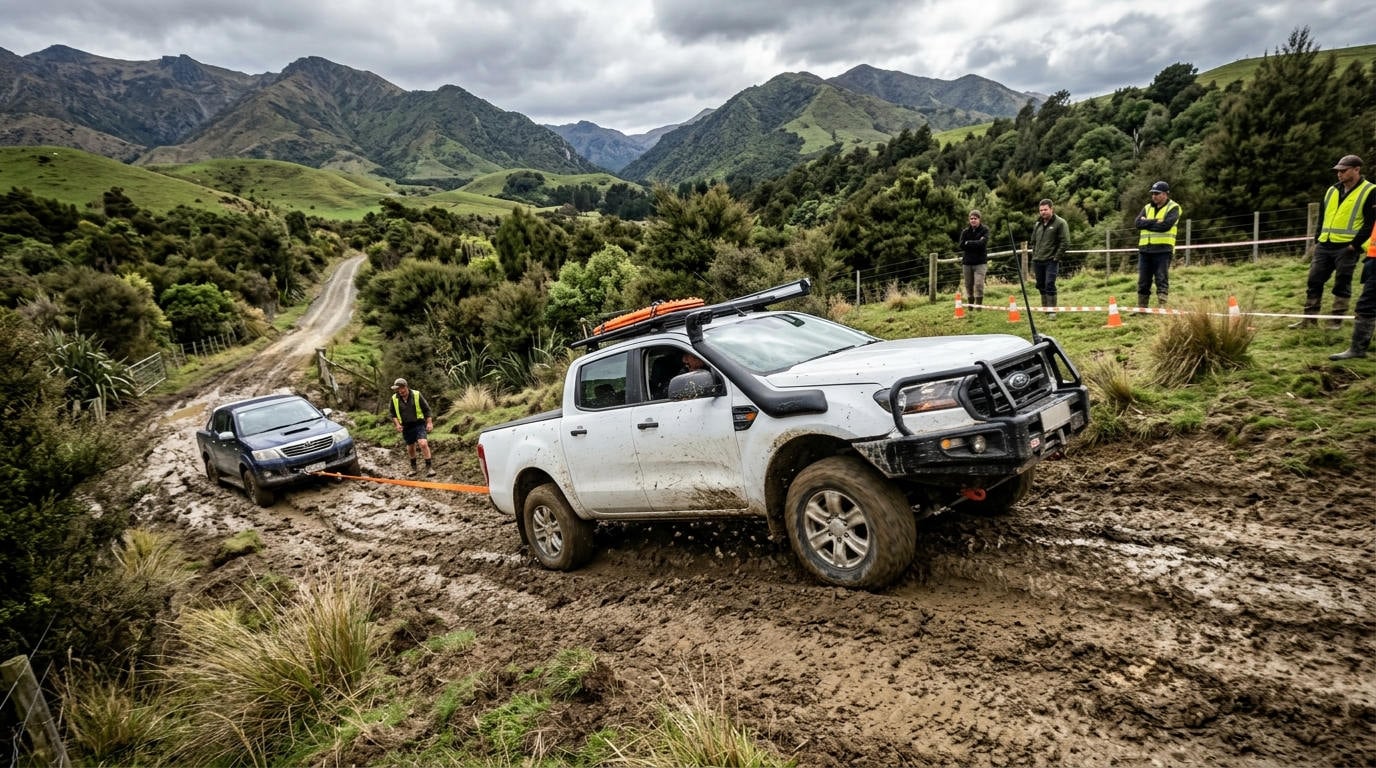 Off-road vehicle training with practical in-cab instruction